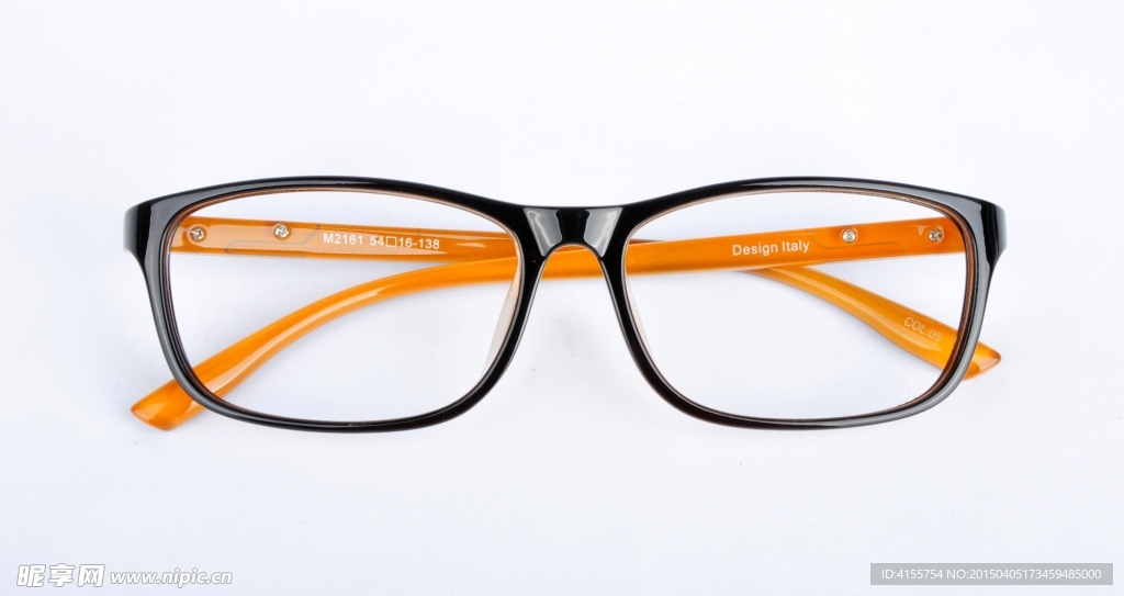 黑框橙腿眼镜