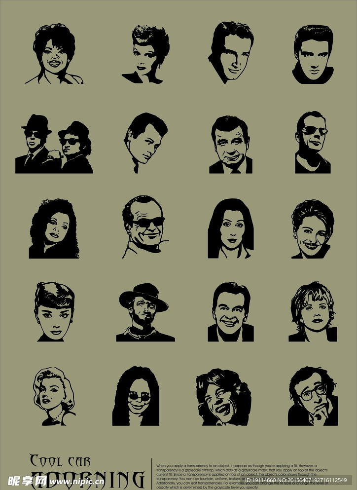 明星头像 矢量头像