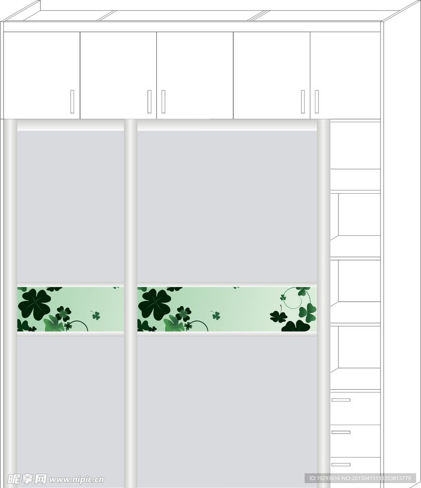 趟门玻璃腰线设计3