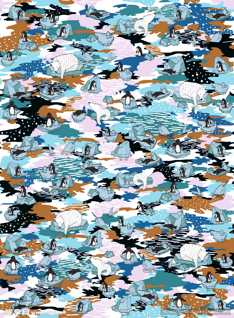 原创北极的动物 未分层 已分色