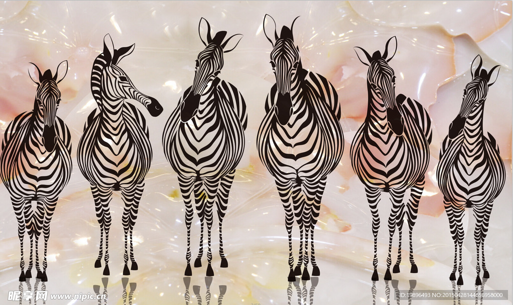 欧式斑马电视背景墙