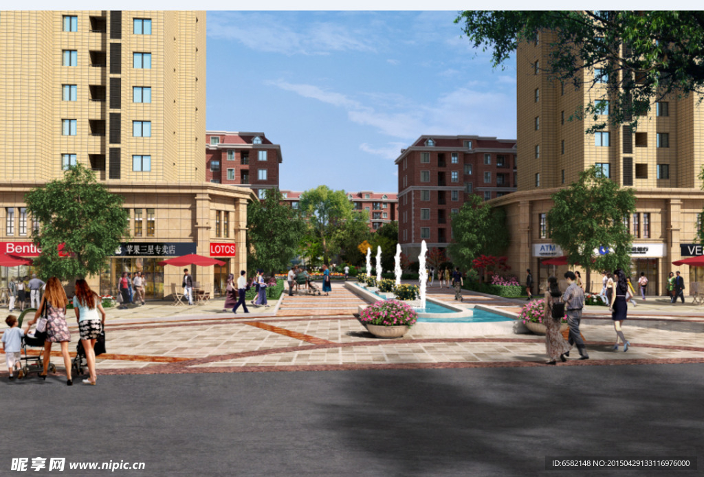 小区入口效果图外立面