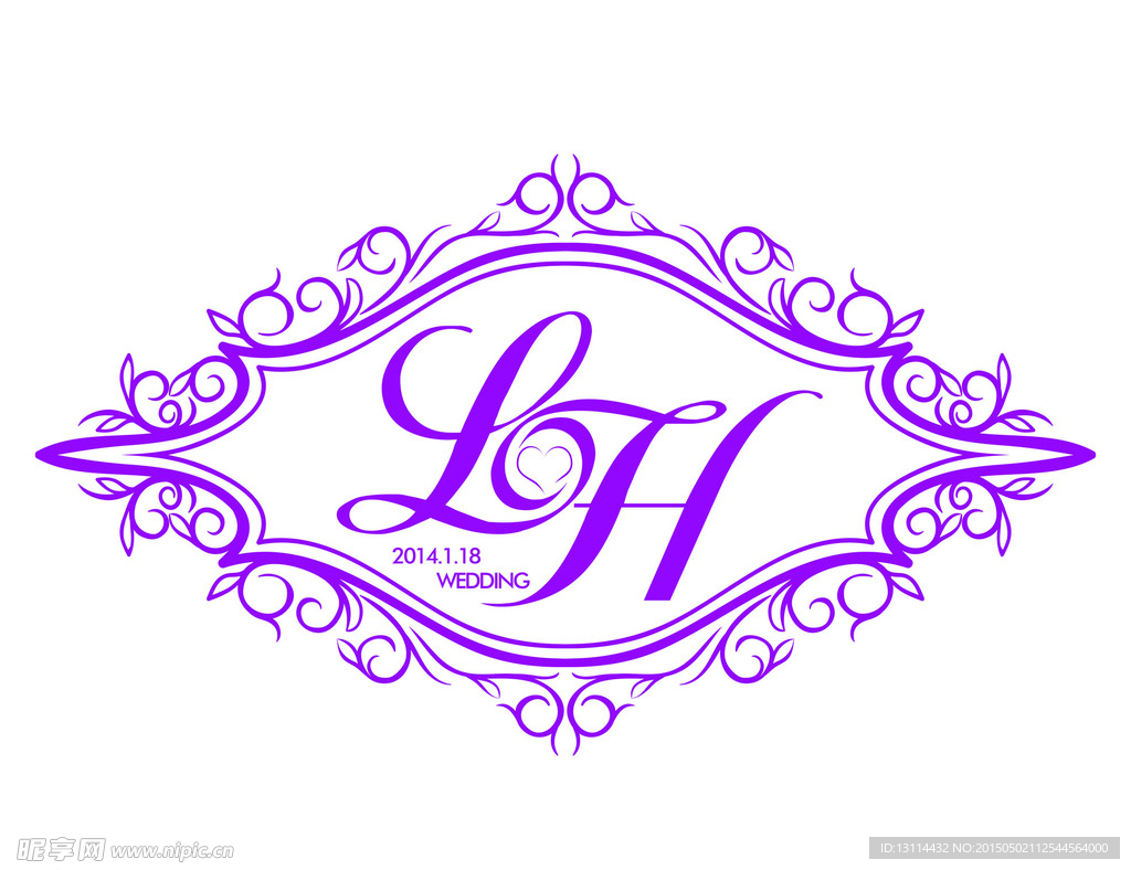 LH字母婚礼LOGO