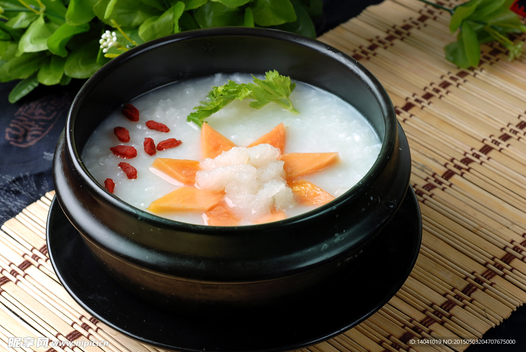 爽芯木瓜雪蛤粥