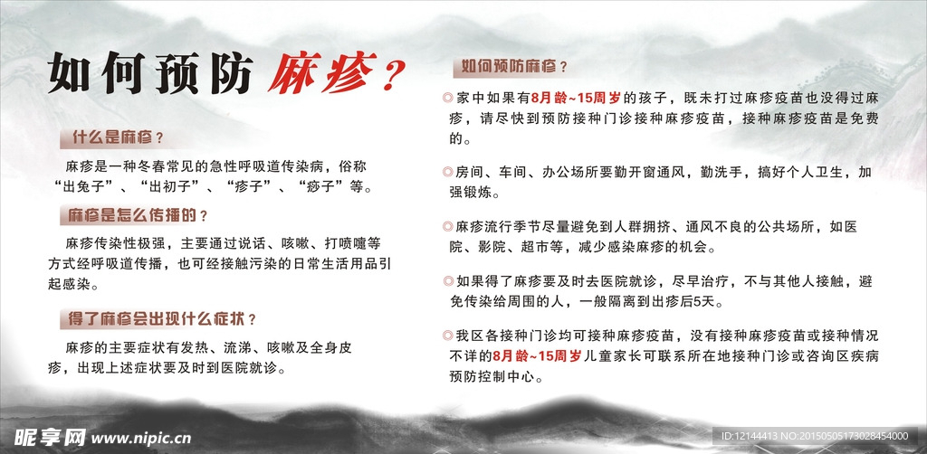 麻疹预防展板