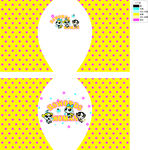 卡通三女孩片装矢量印花