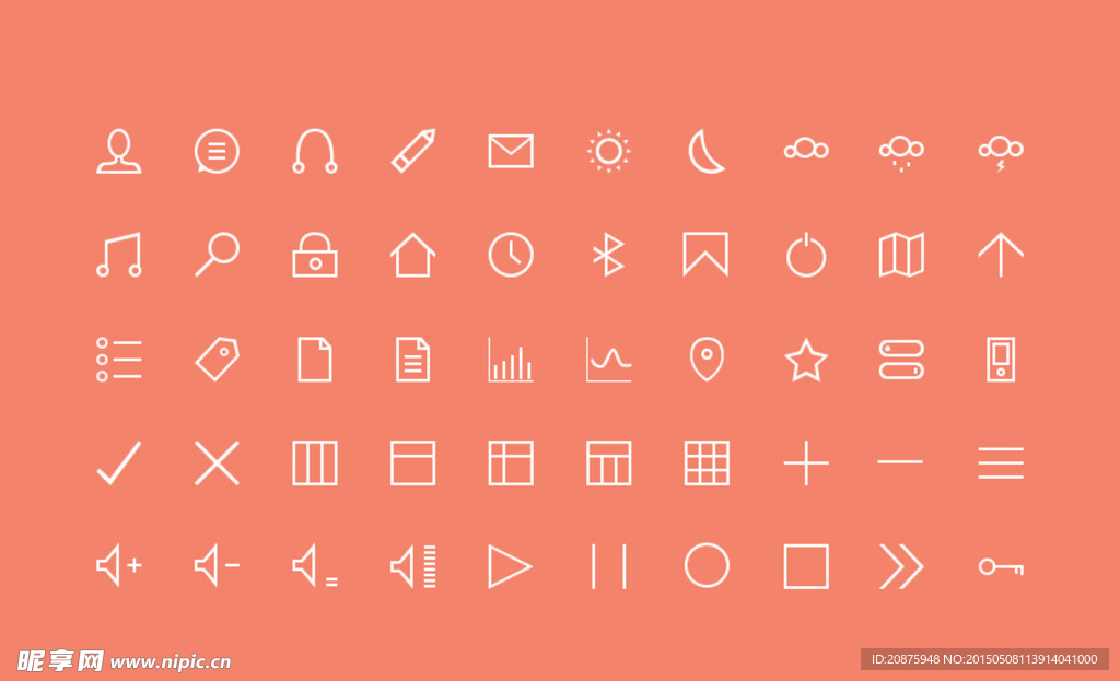 细线矢量UI图标