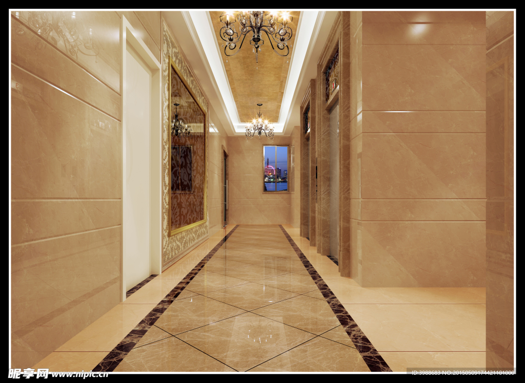 电梯厅效果图