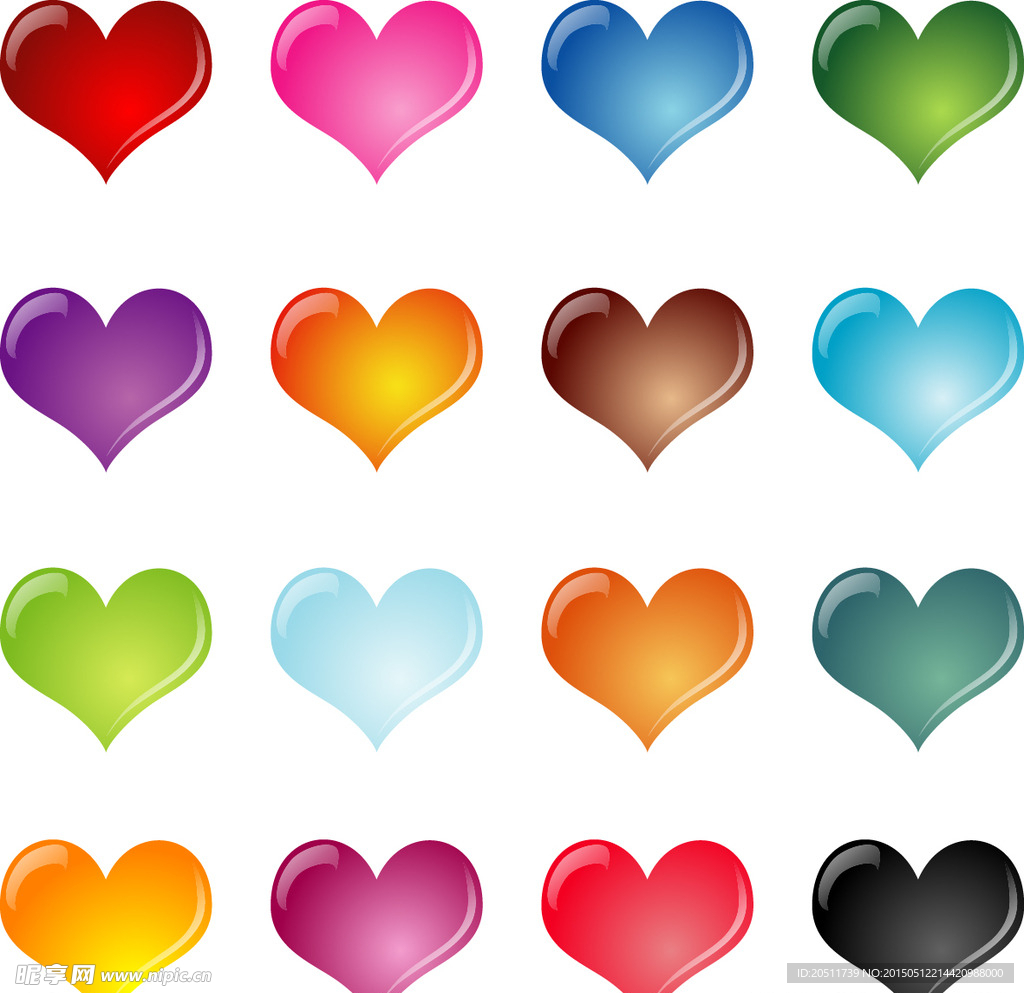 各种颜色爱心