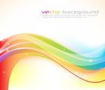 彩色曲线背景矢量素材