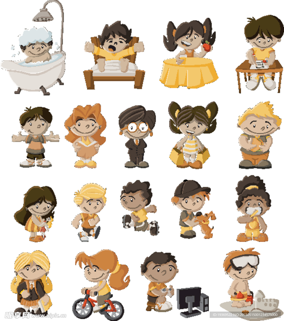 卡通儿童设计矢量素材