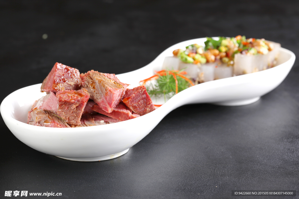 原味牛肉拚花生凉粉