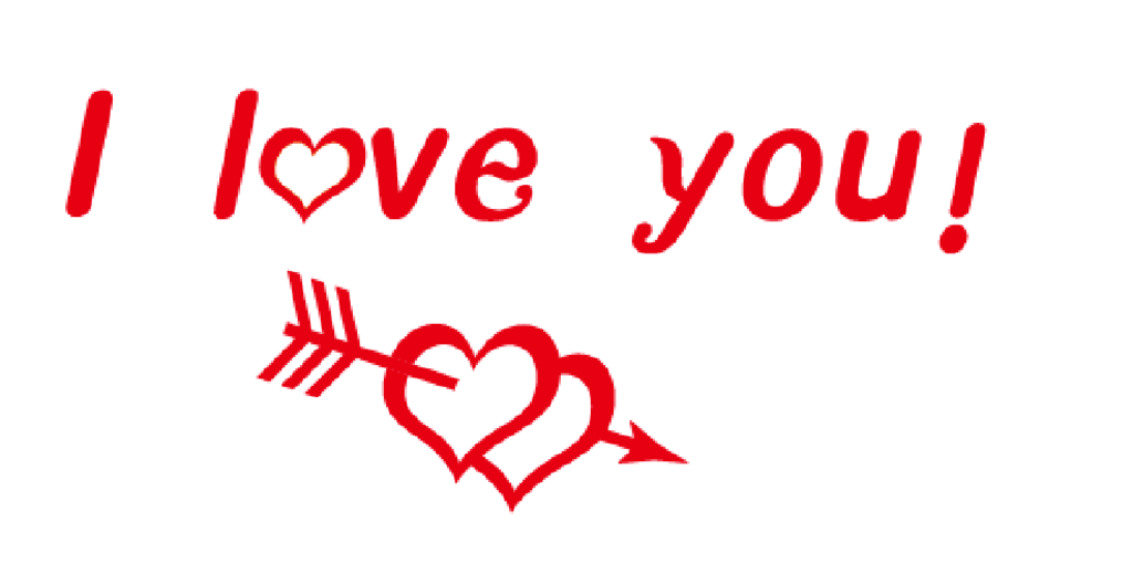 I love you 割字素材