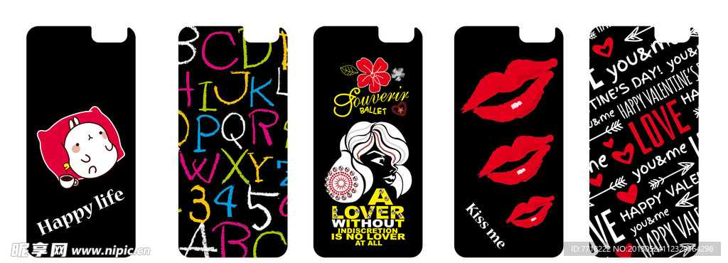 手机壳贴纸 黑色底纹 lom