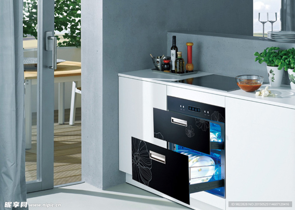 厨卫电器 厨房效果图 烟机灶具