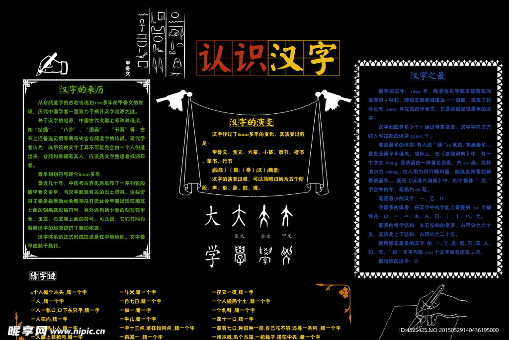 黑板报 认识汉字