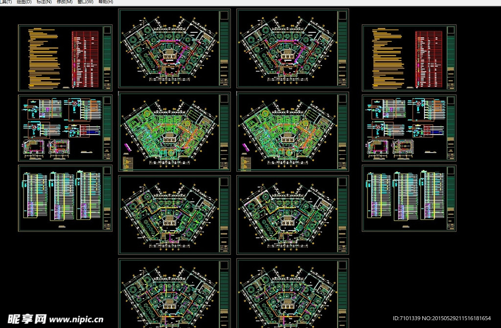 豪华餐厅吊顶图布线图线路图