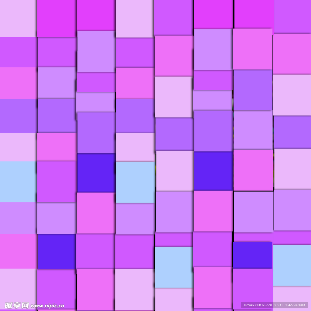 紫色卡通构成方格屋顶瓦片砖墙