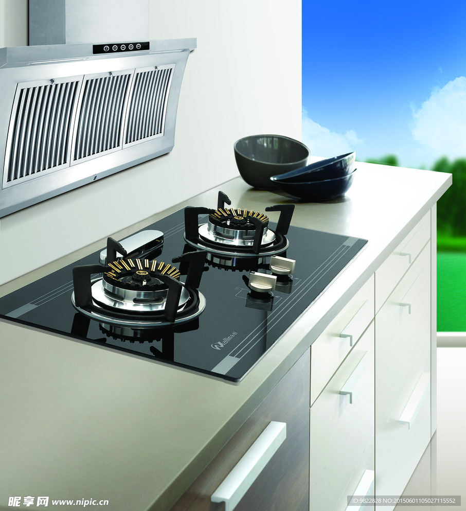厨卫电器 厨房效果图 烟机灶具