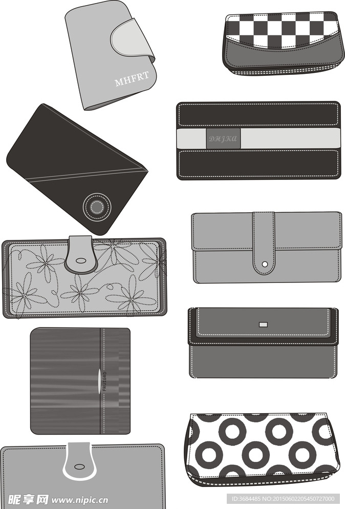 钱包设计款式图图片合集
