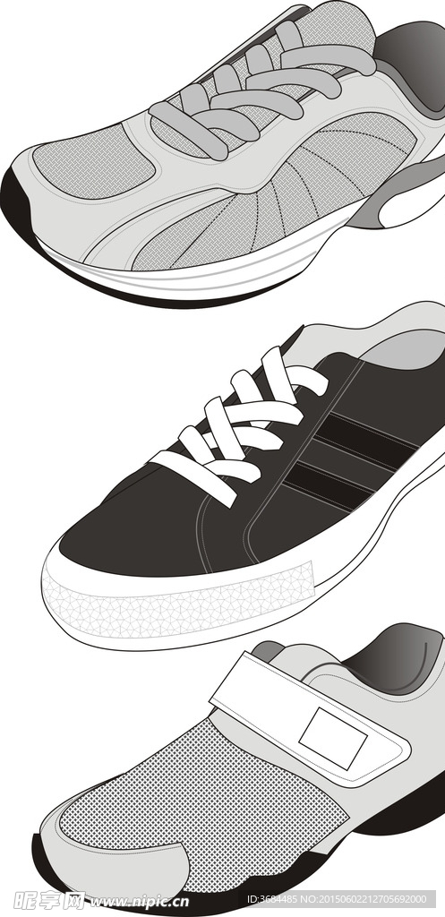 运动鞋板鞋矢量设计稿