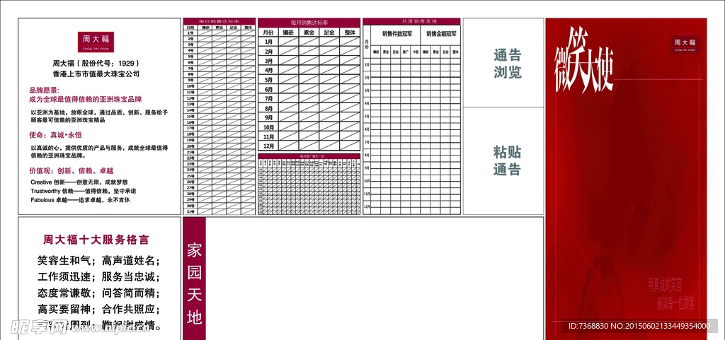 周大福销售展板