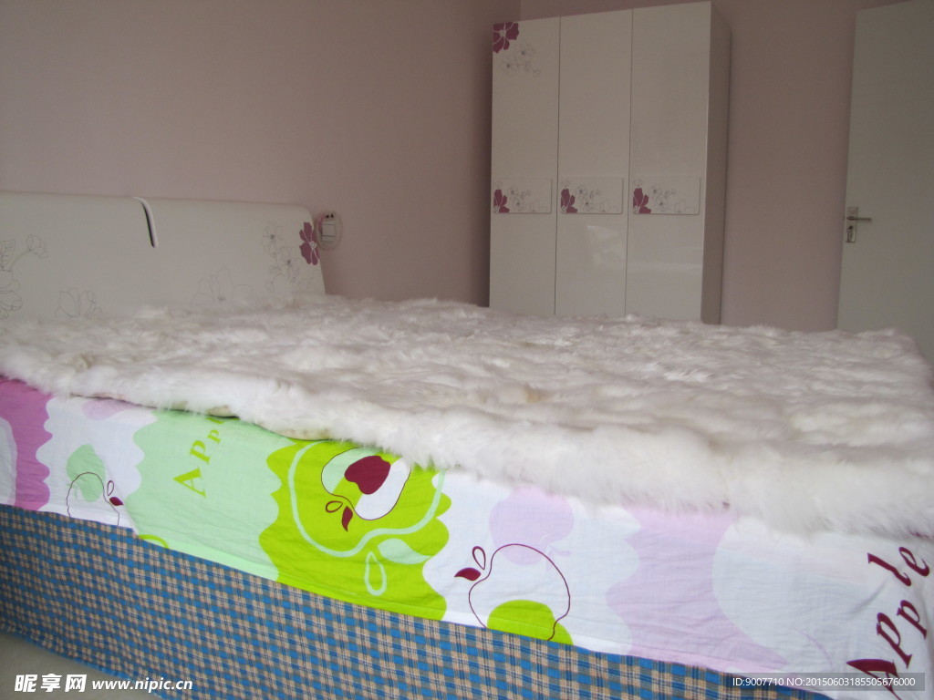 羊剪绒 真皮 床毯