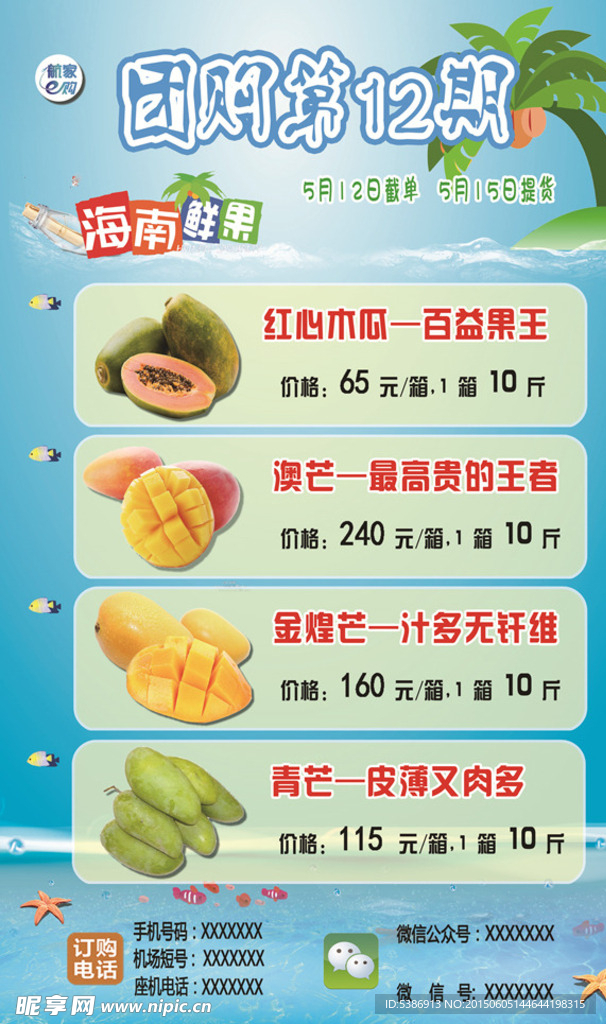 海南水果团购宣传海报