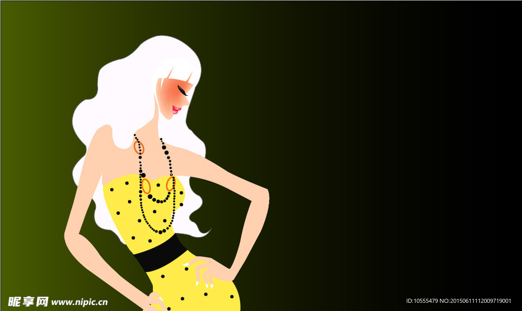 时尚的美女插画