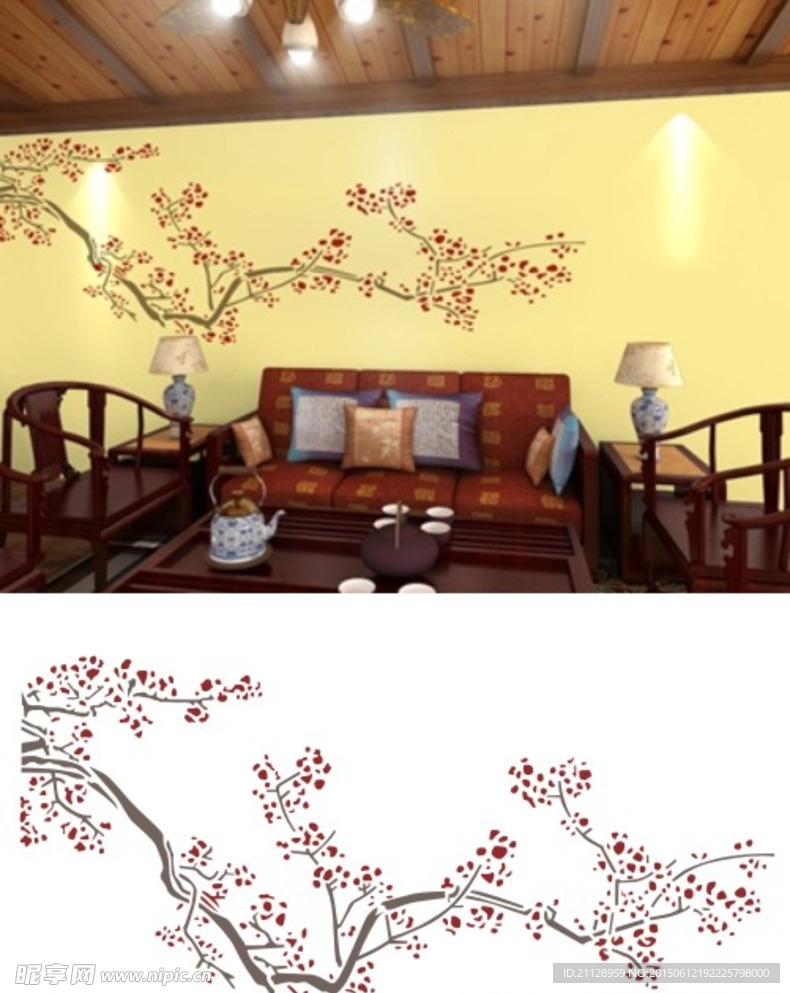 硅藻泥 电视背景墙 刻花 雕花