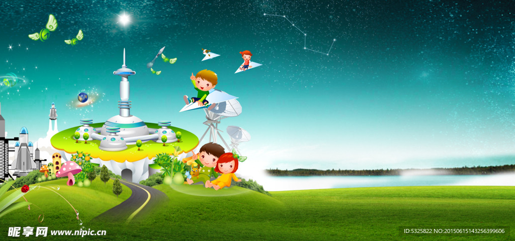 学校黑板报卡通模板