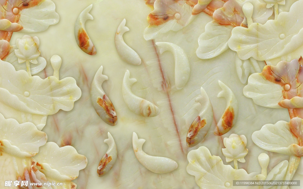 鱼池玉雕背景墙