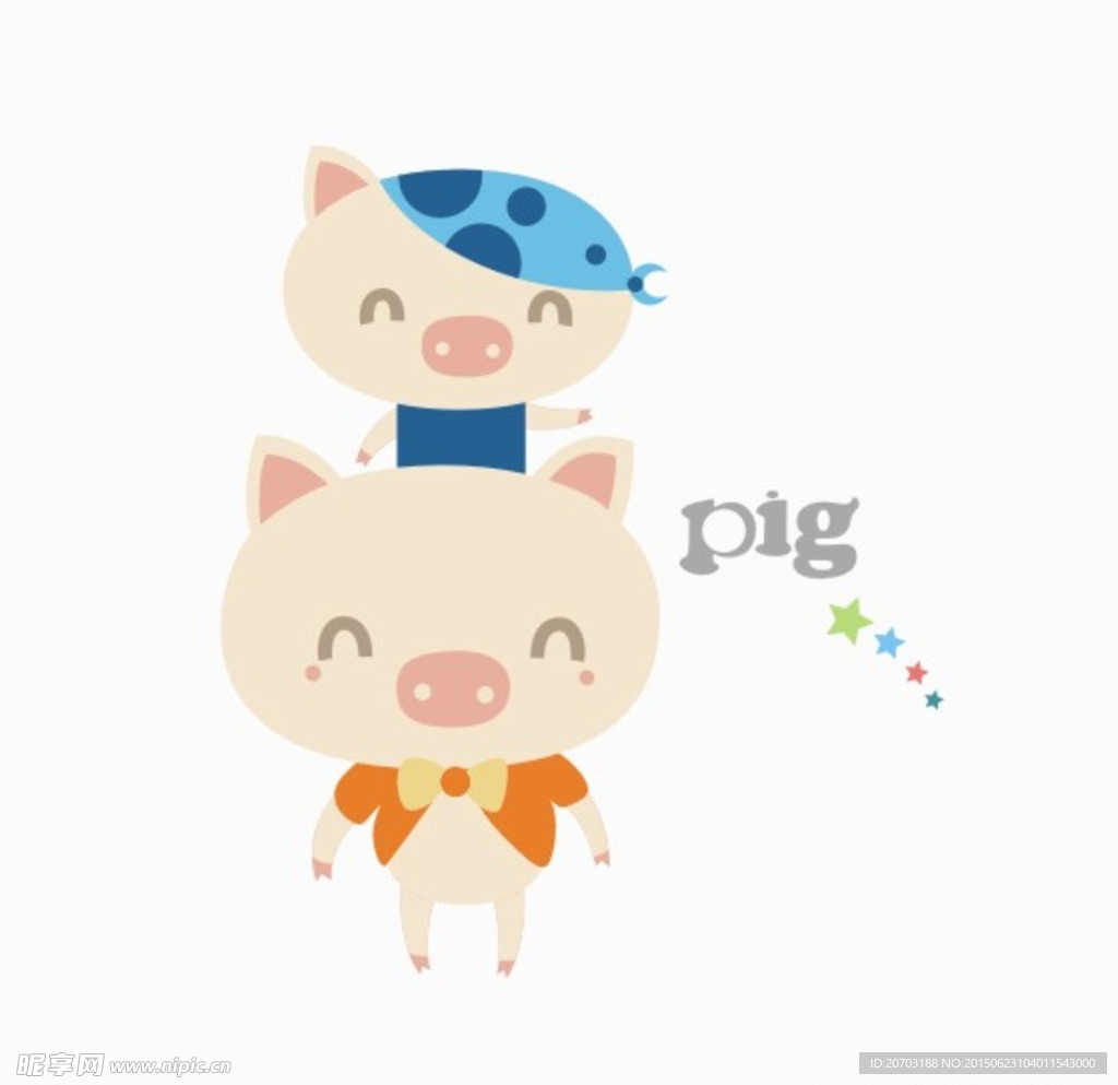 矢量卡通猪