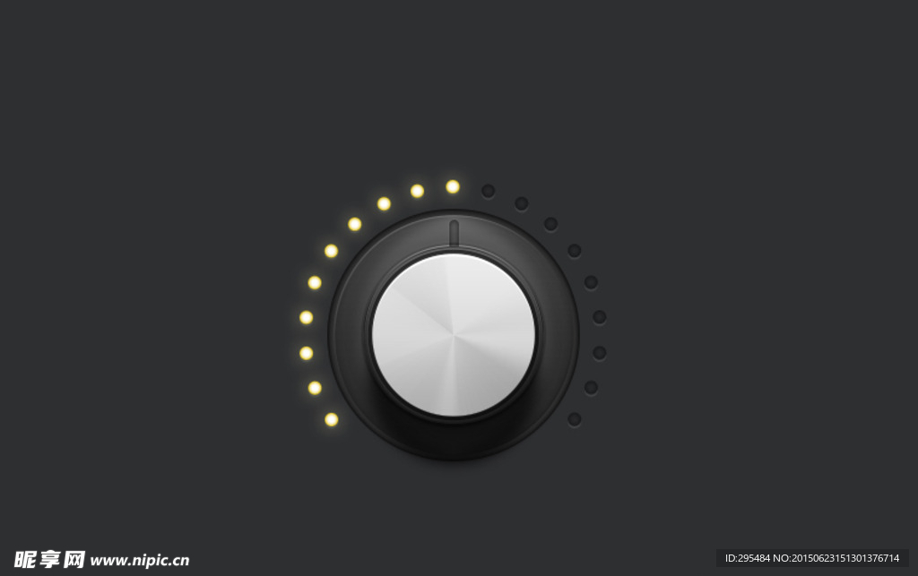 UI界面音乐渐变金属旋转按钮