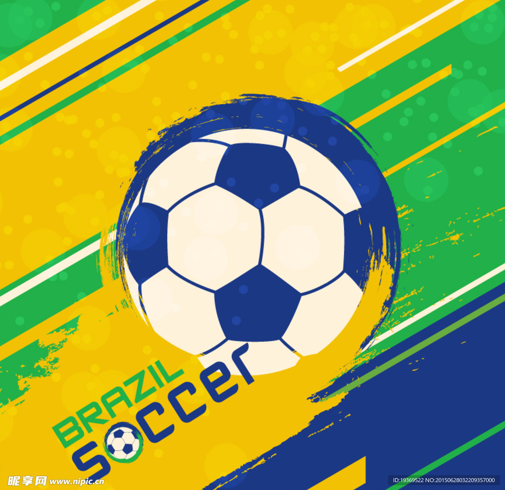 巴西世界杯油彩背景矢量素材