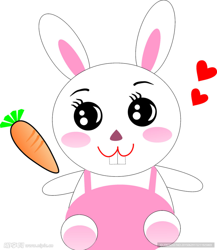 可爱的小兔子矢量图