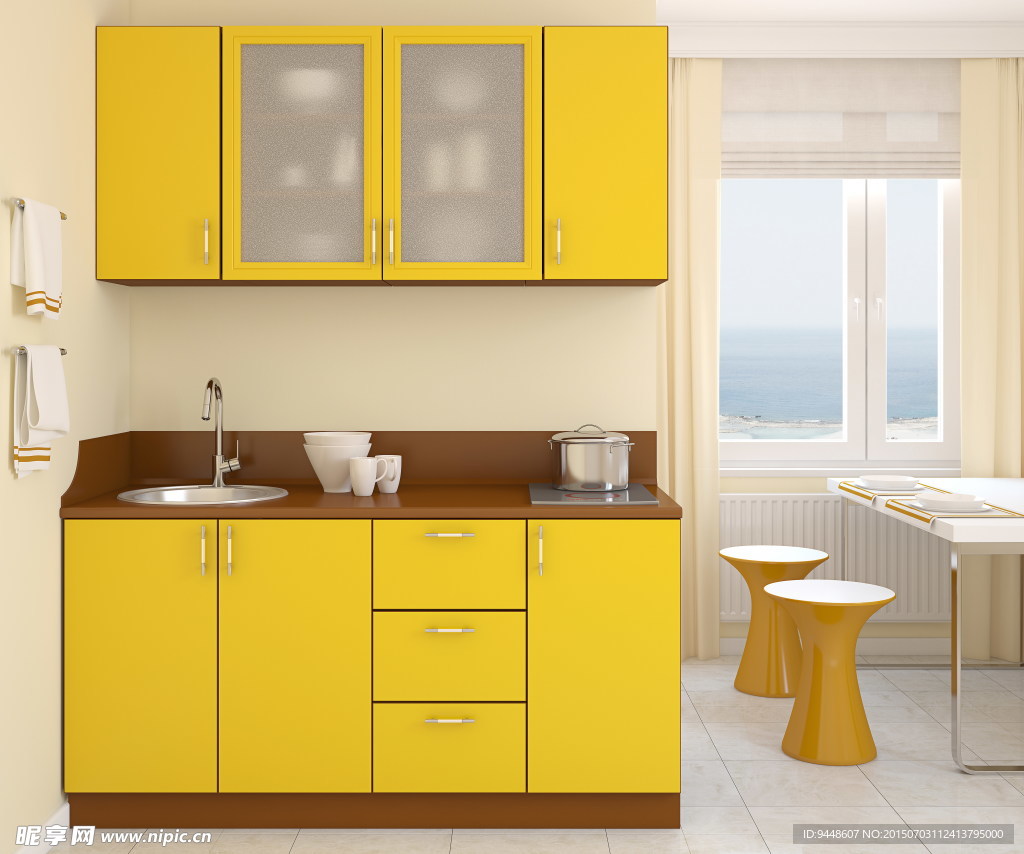 厨房黄色风格装修图片