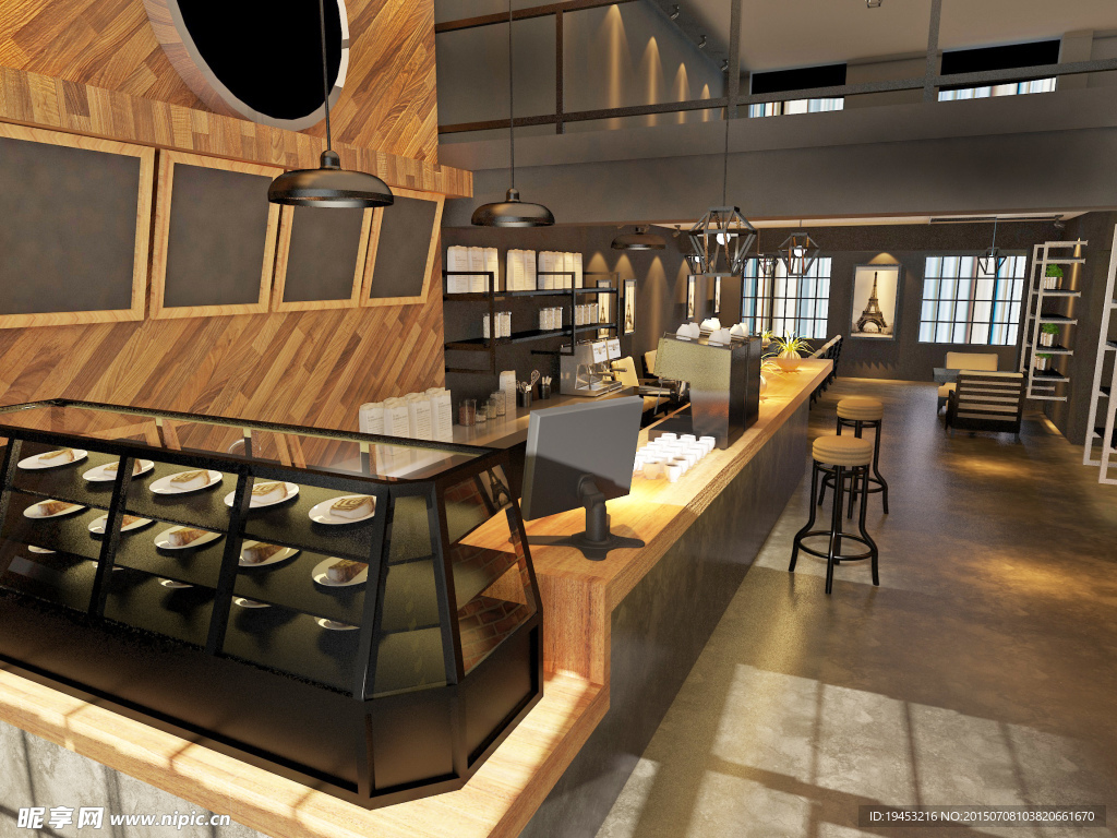 loft咖啡店效果图