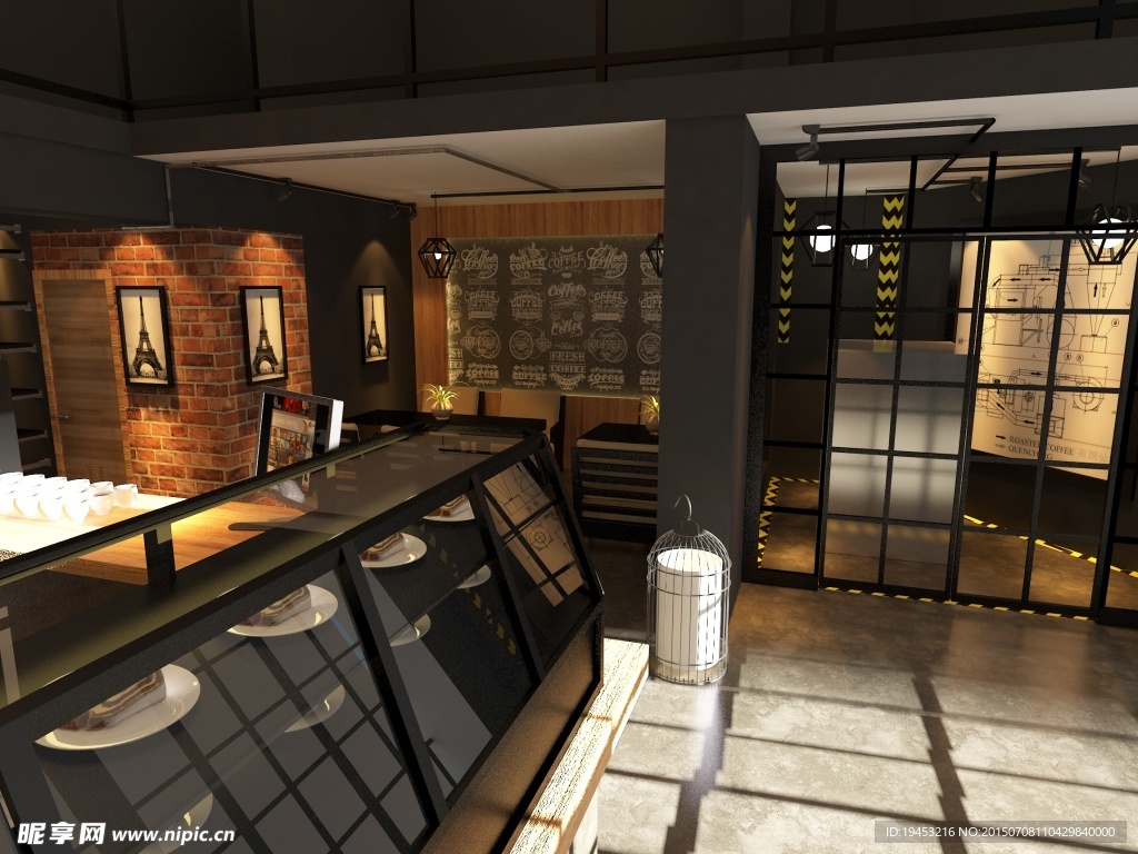 loft咖啡店效果图