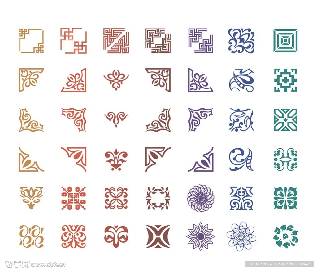 中国风传统复古花纹矢量