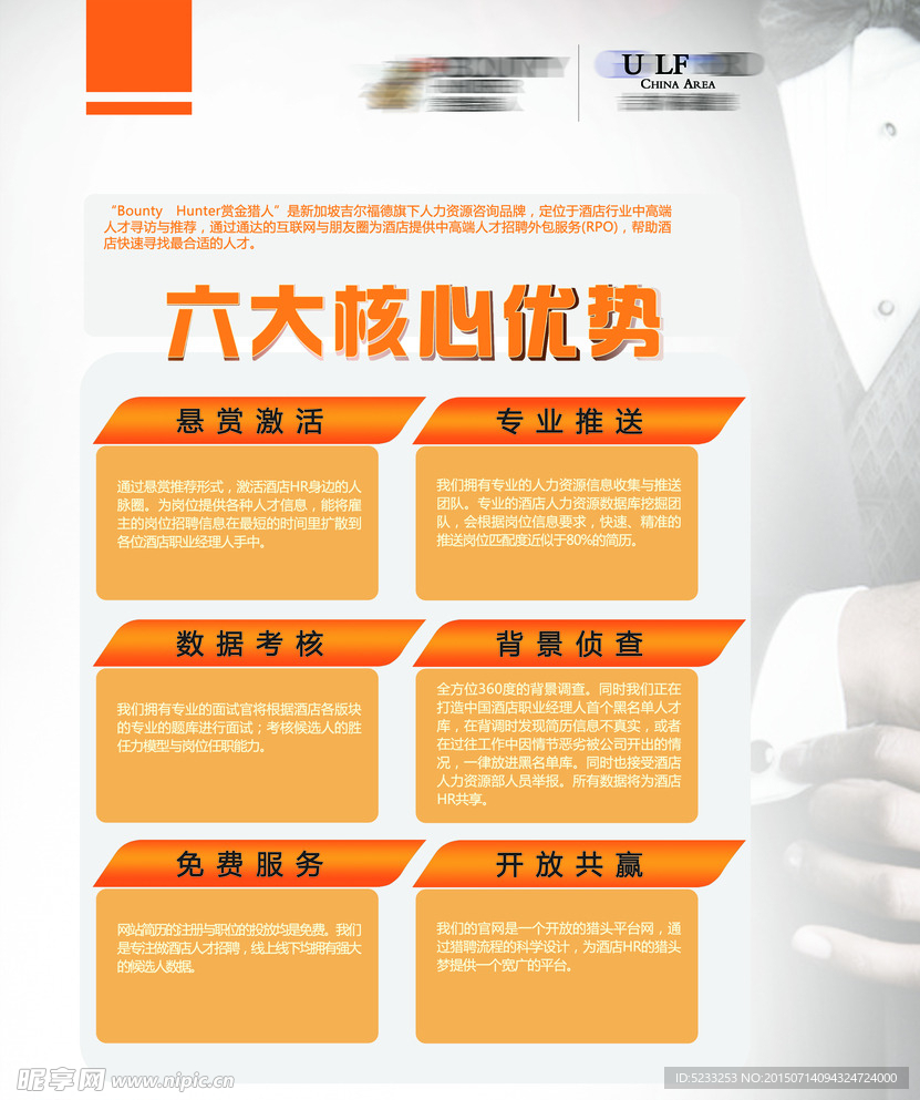 酒店猎头单页KT板设计
