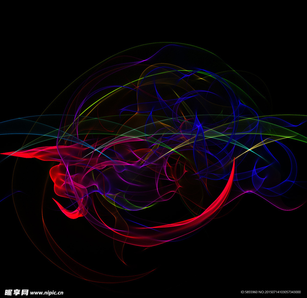 5款幻彩烟雾psd分层素材