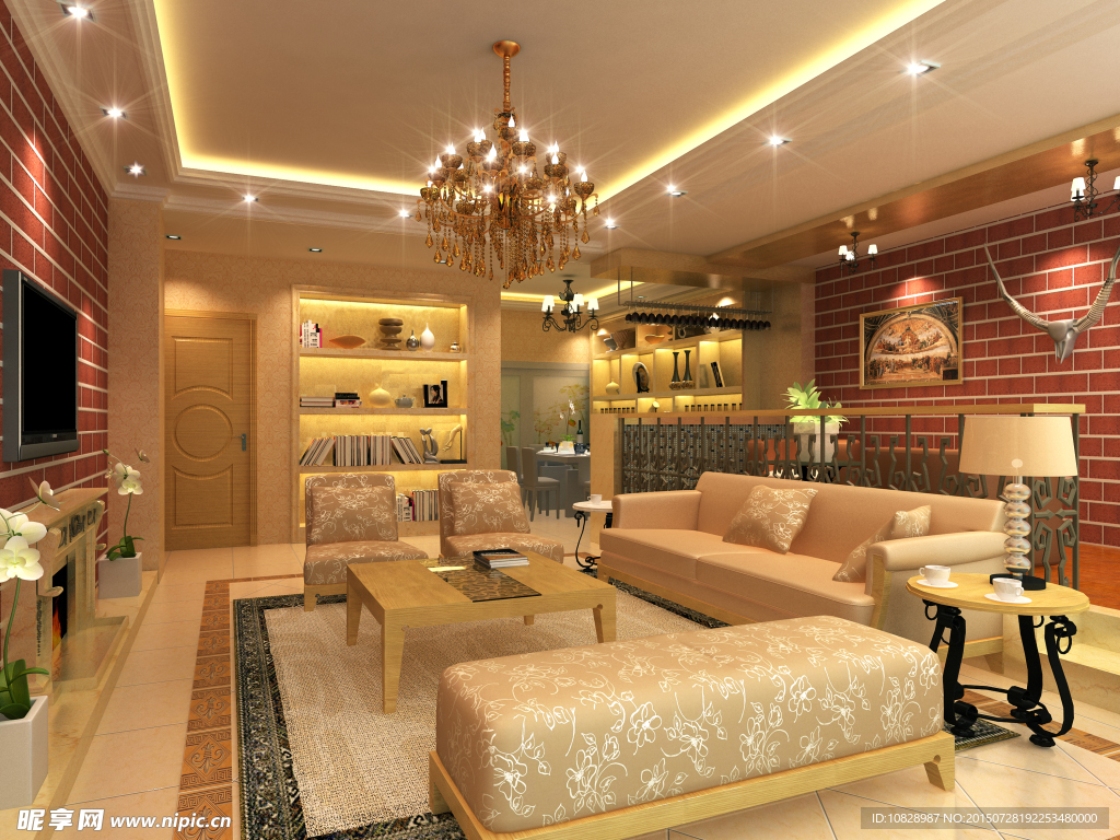 欧式客厅效果图