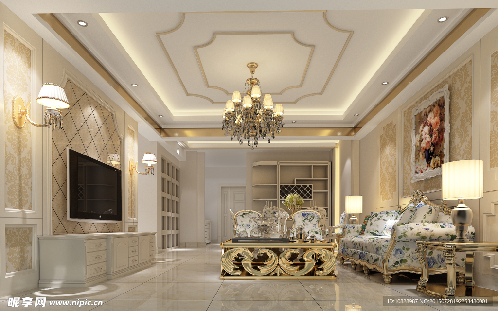 欧式客厅效果图