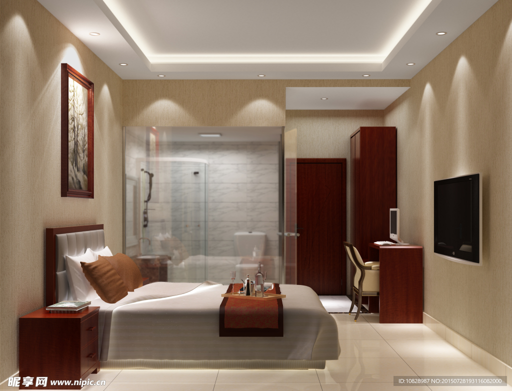 酒店宾馆客房效果图