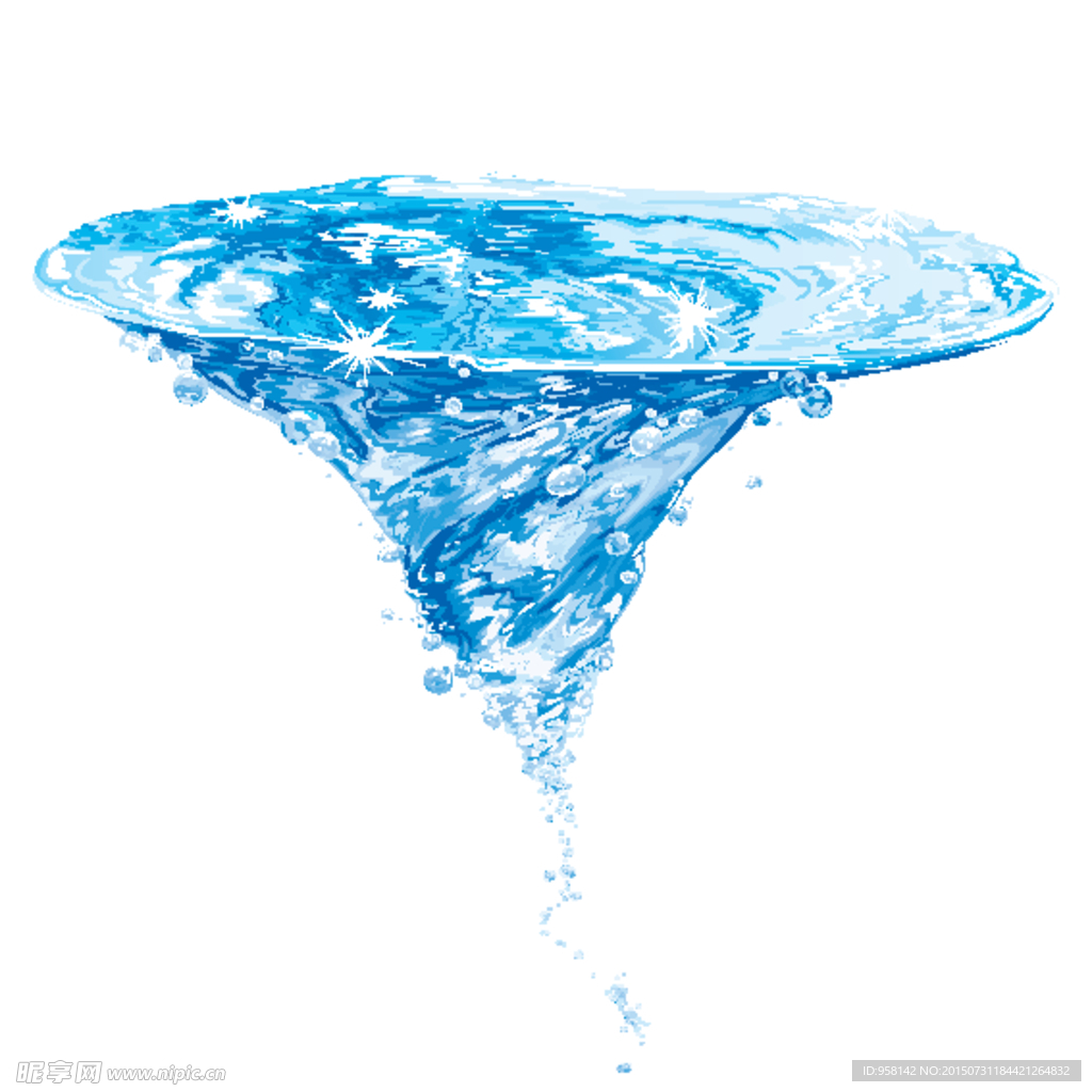 蓝色水纹水滴矢量素材背景