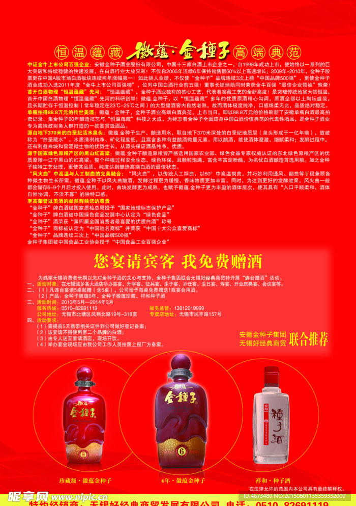 金种子酒DM宣传单