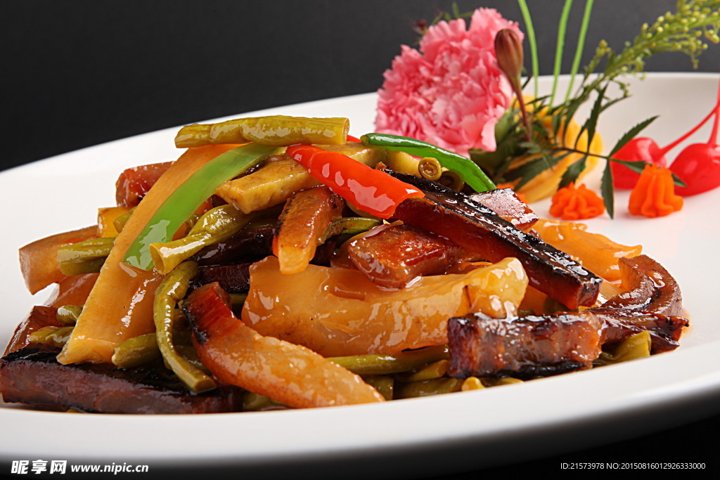 酸豆角咸肉爆瑞裙边