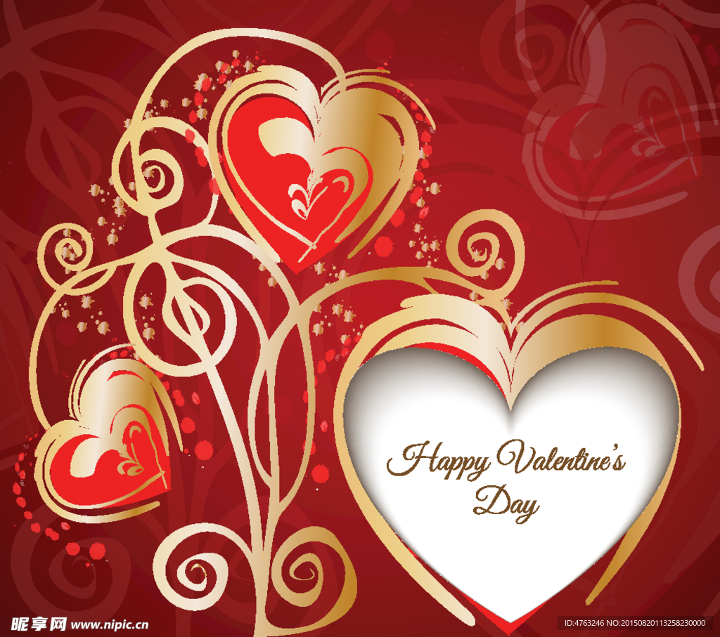 欧式心形红色背景
