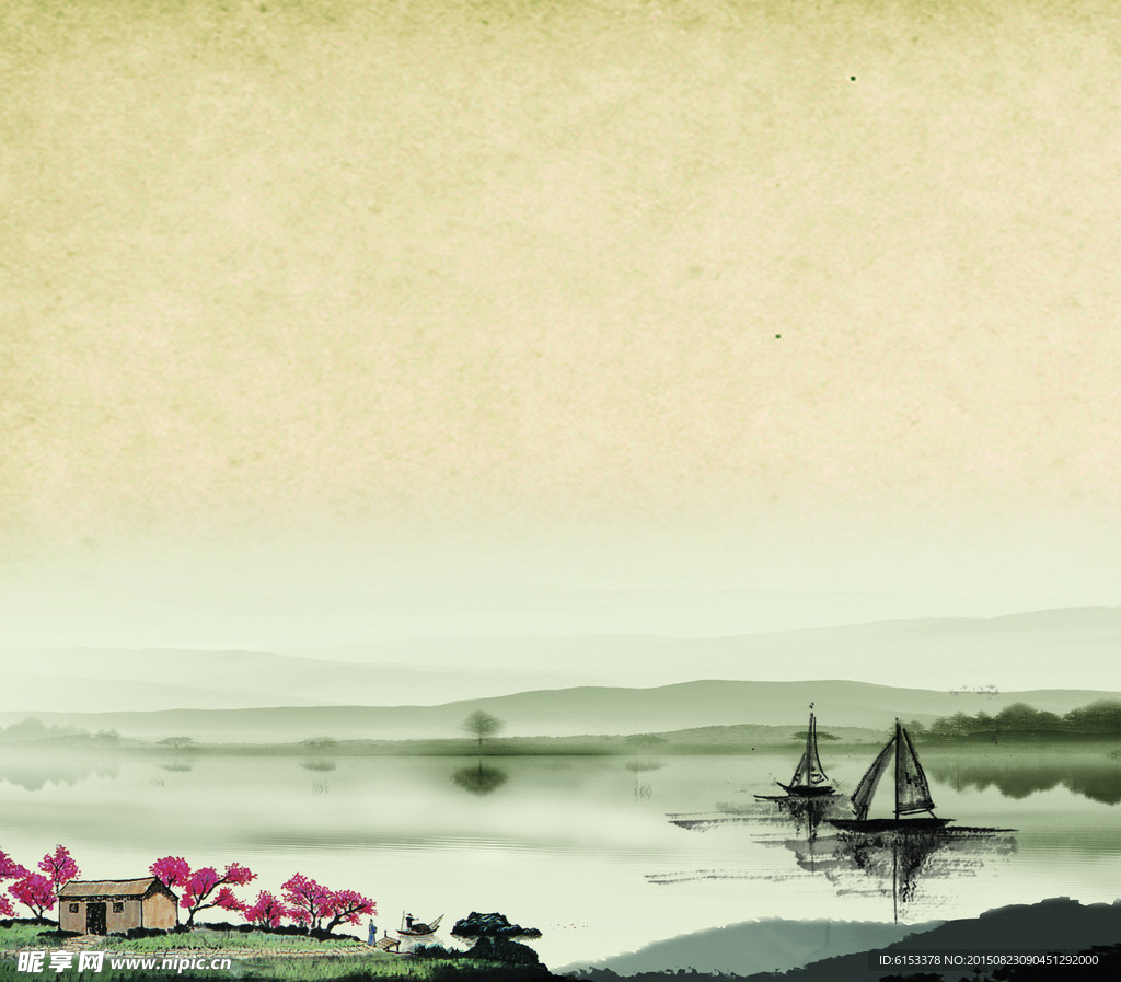 中国风  山水  背景